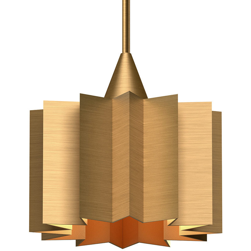 ALORA Plisse Pendant PD528412AG in Aged Gold and medium base