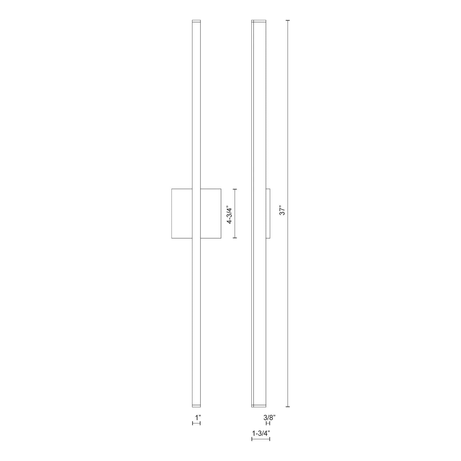 KUZCO LIGHTING: WS10336-WH Vega 37 inch Tall LED Wall Sconce in White
