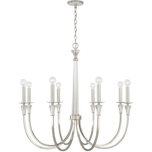 CAPITAL LIGHTING Laurent Eight Light Chandelier in Polished Nickel 441881PN