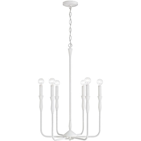 CAPITAL LIGHTING Paloma 6 Light 20 inch Textured White Chandelier Ceiling Light: 450361XW