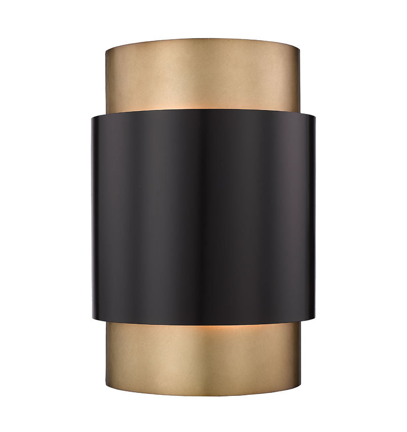 Z-LITE 739S-BRZ-RB HARLECH TWO LIGHT WALL SCONCE BRONZE + RUBBED BRASS SCONCE
