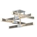 Allegri  034940-038-FR001 Apollo 8 Light 25" Wide LED Semi-Flush Ceiling Fixture with Firenze Crystal