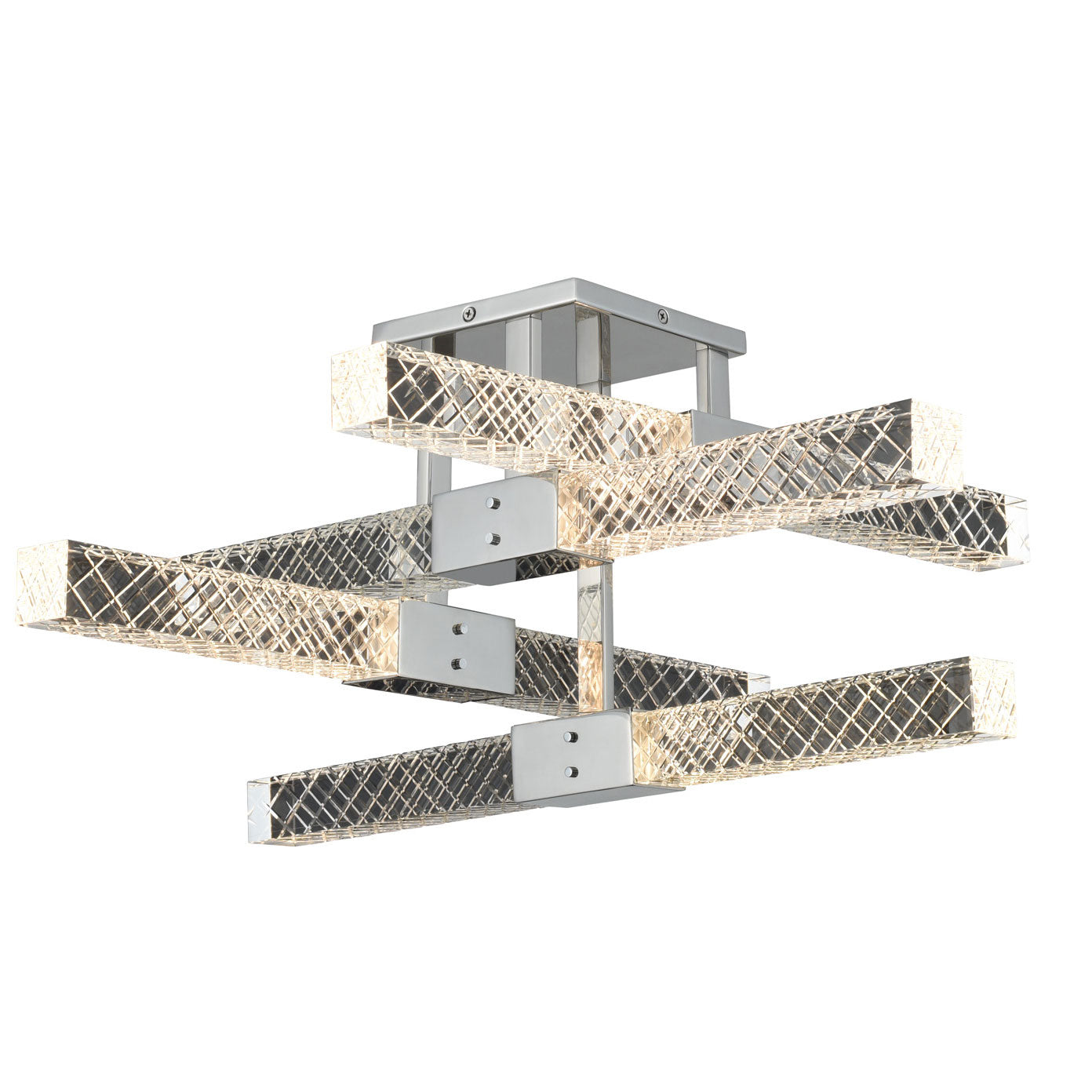 Allegri  034940-038-FR001 Apollo 8 Light 25" Wide LED Semi-Flush Ceiling Fixture with Firenze Crystal