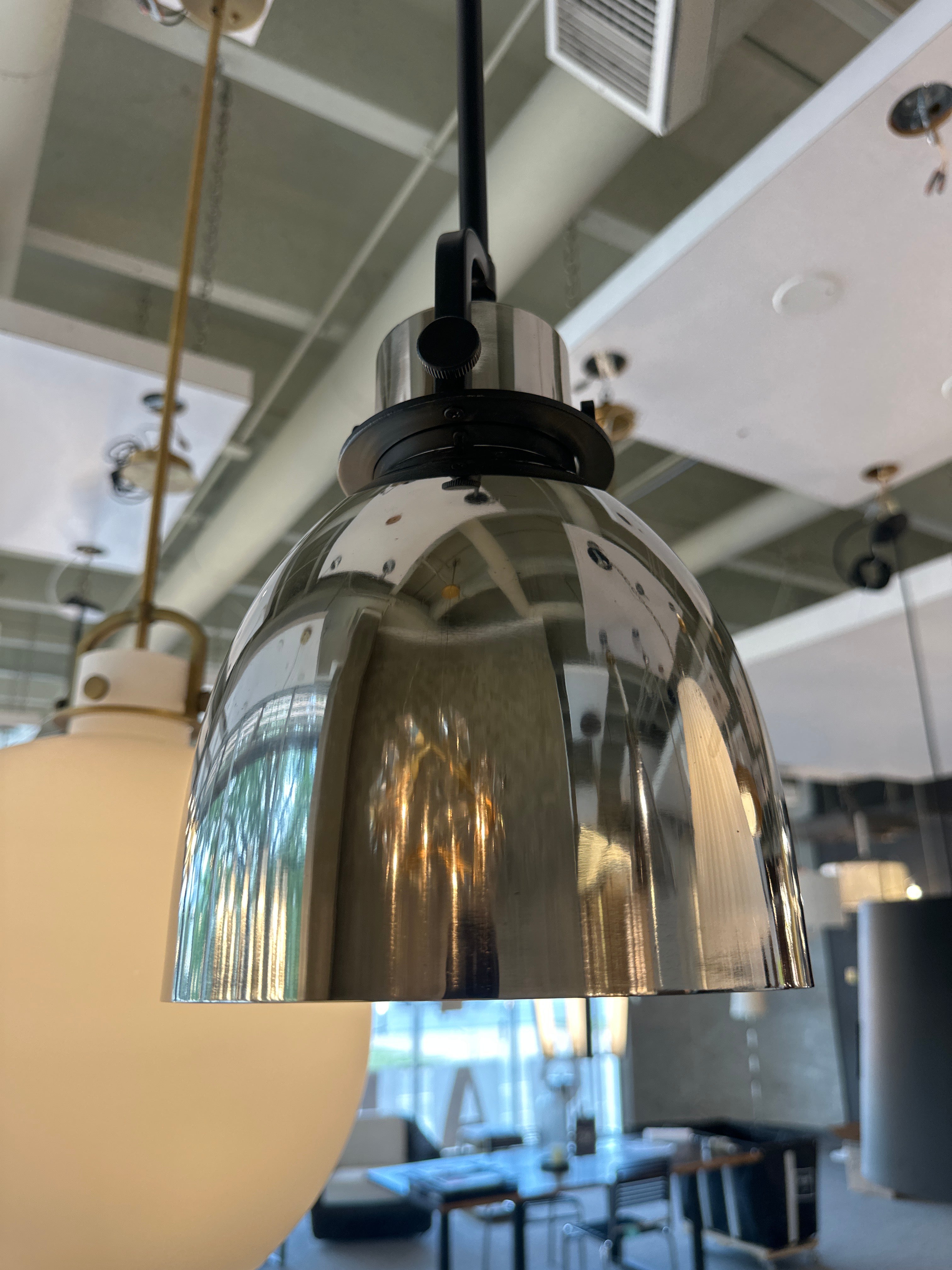 Innovations Lighting - 410-1SS-BK-M412-8PN - Newton Bell - 1 Light Pendant In Industrial Style-11.75 Inches Tall and 8 Inches Wide