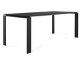 Black rectangular table on a white background
