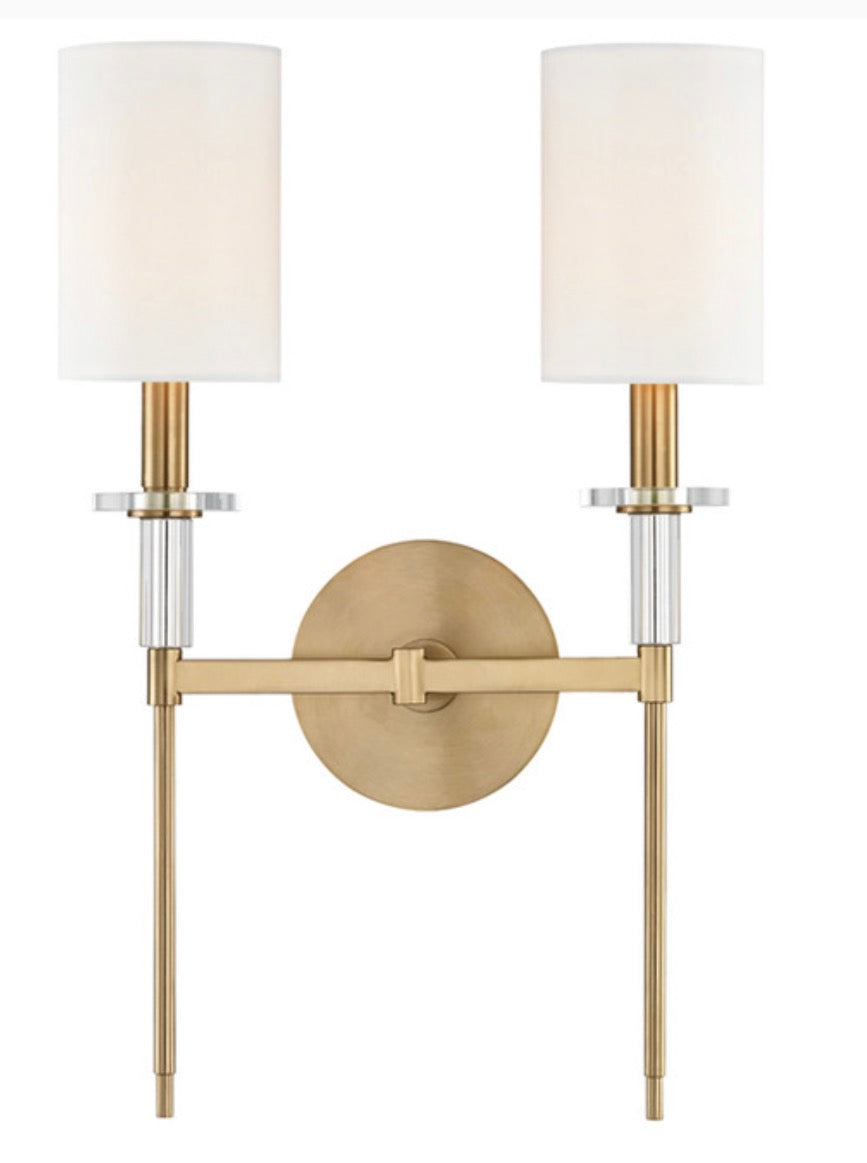 HUDSON VALLEY 8512-AGB 3 light wall sconce