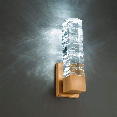 Modern Forms WS-58115-AB gold and sparkly wall light