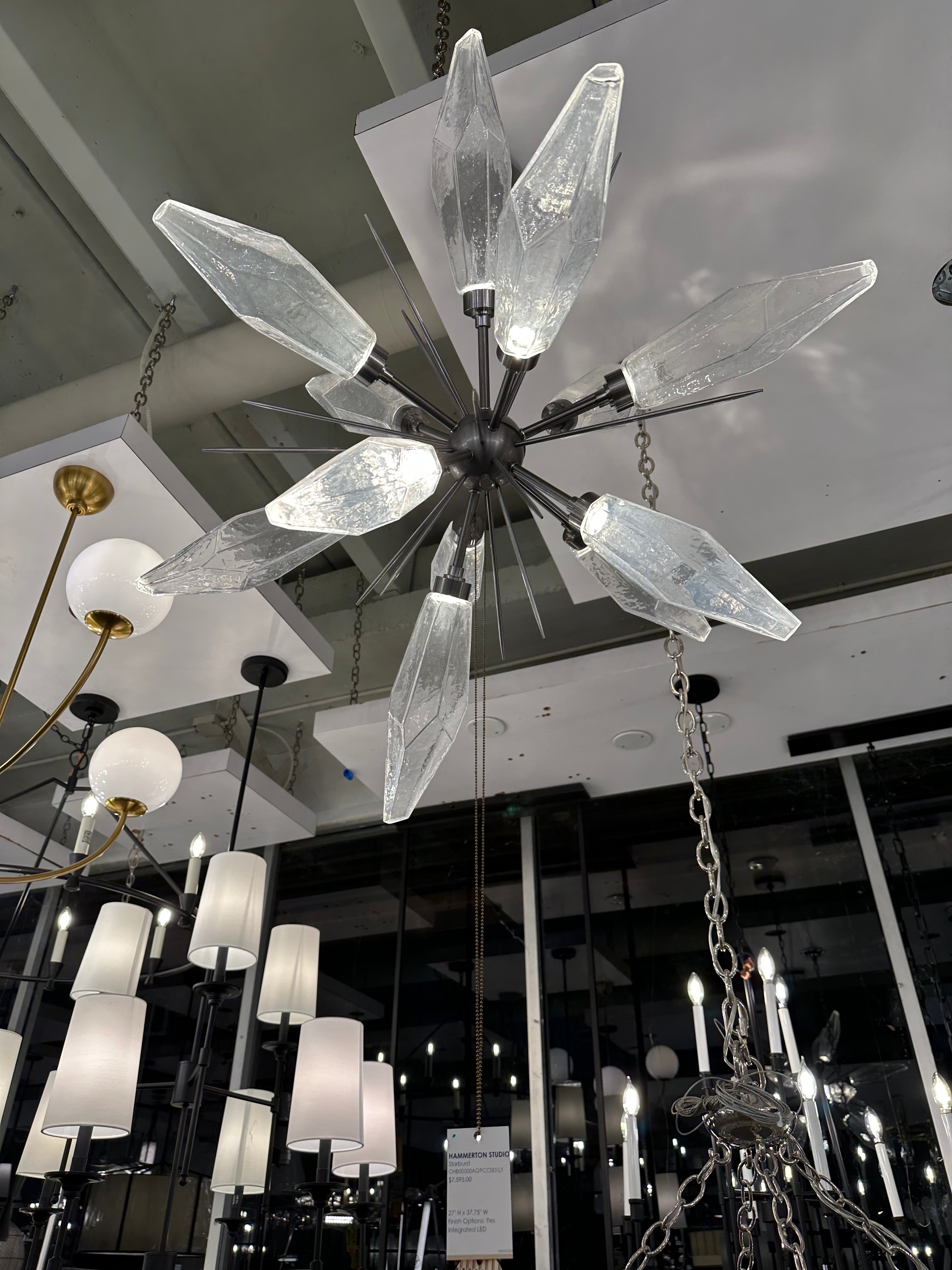 Rock Crystal Starburst Chandelier Mfr Id: CHB0050-0A-CS-CC-001-L1 by Hammerton Studio