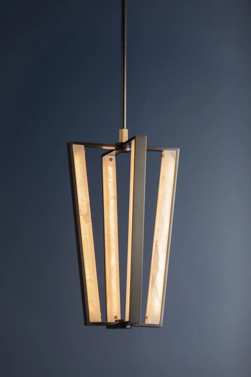 HUDSON VALLEY 4054-AGB-DB EDGEMERE LED PENDANT AGED BRASS/DISTRESSED BRONZE