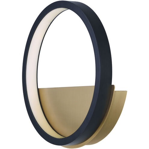 ET2 Hoopla LED Black and Gold ADA Wall Sconce Wall Light ET2: E24320-BKGLD