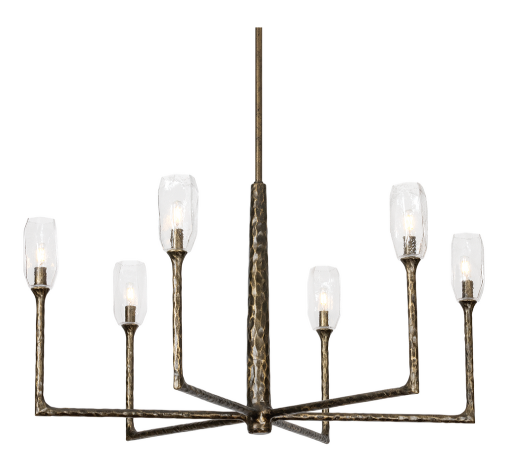 Chandelier labeled 'TROY LYLE CHANDELLIER' with specifications on a white background