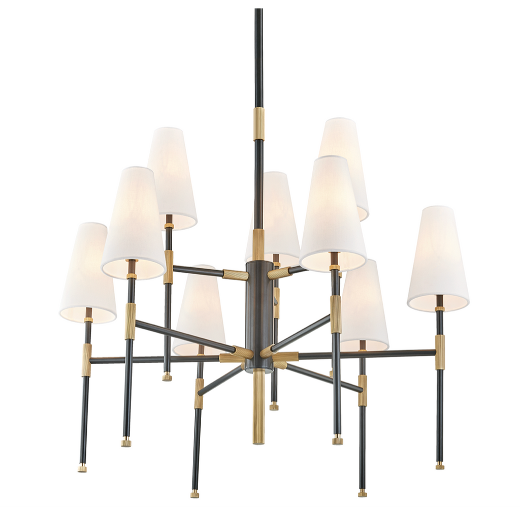 Hudson Valley 9 LT chandelier with specifications on a white background