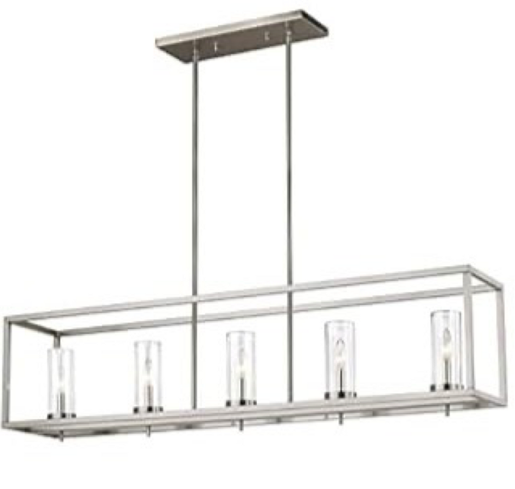 Modern pendant light with glass shades on a white background, branded 'Generation Lighting'.