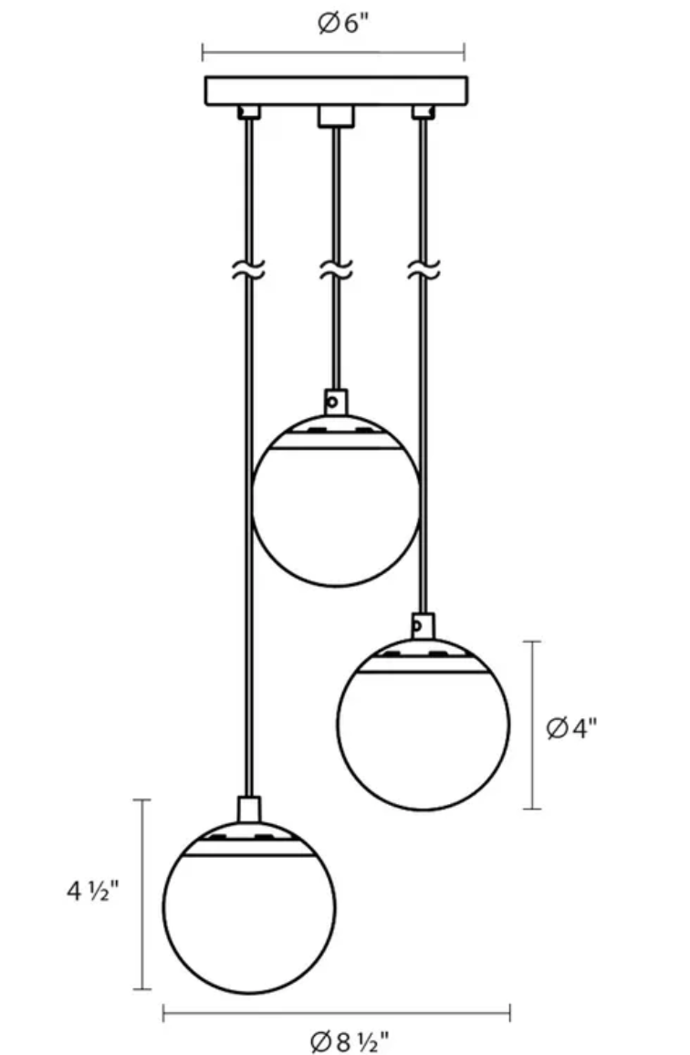 SONNEMAN CST.2960.01  PENDANT TRIPLE glass balls