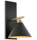 Matteo S10601MB Bliss Modern Brass / Matte Black Light Sconce