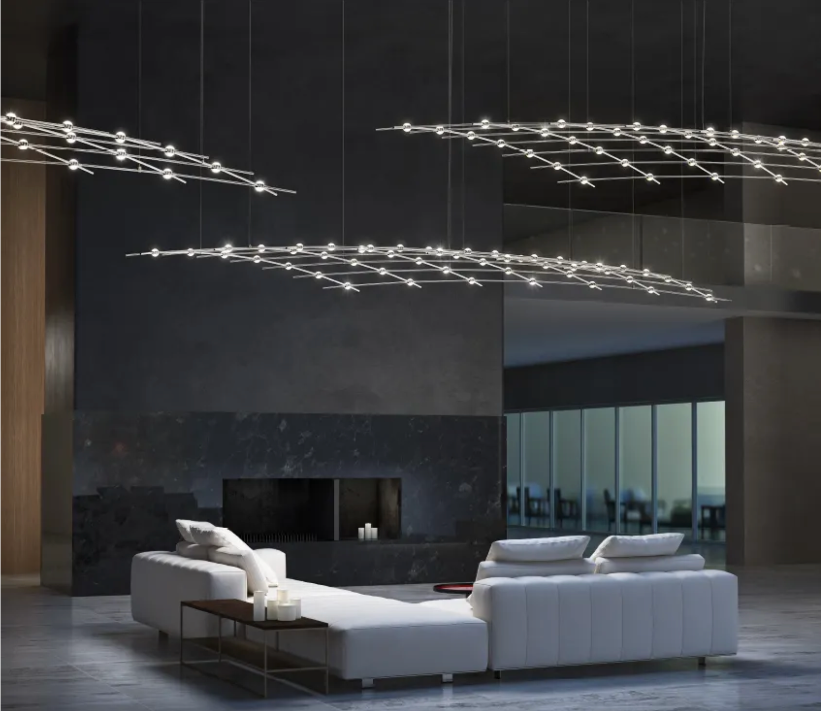 SONNEMAN Constellation Aquarius Major 21Q13-RC7712 LED 177 inch Satin Nickel Chandelier Ceiling Light in 3000K, Clear Faceted Acrylic, 10 FT. Cord (Copy)