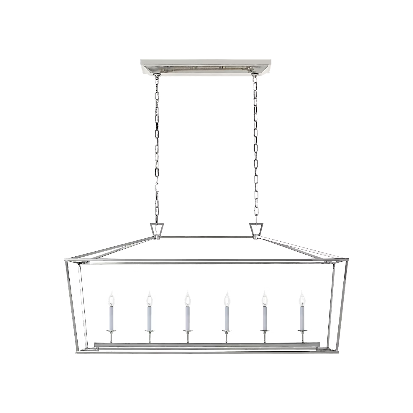 VISUAL COMFORT CHC 2166PN RECTANGULAR LIGHTING PENDANT POLISHED NICKEL