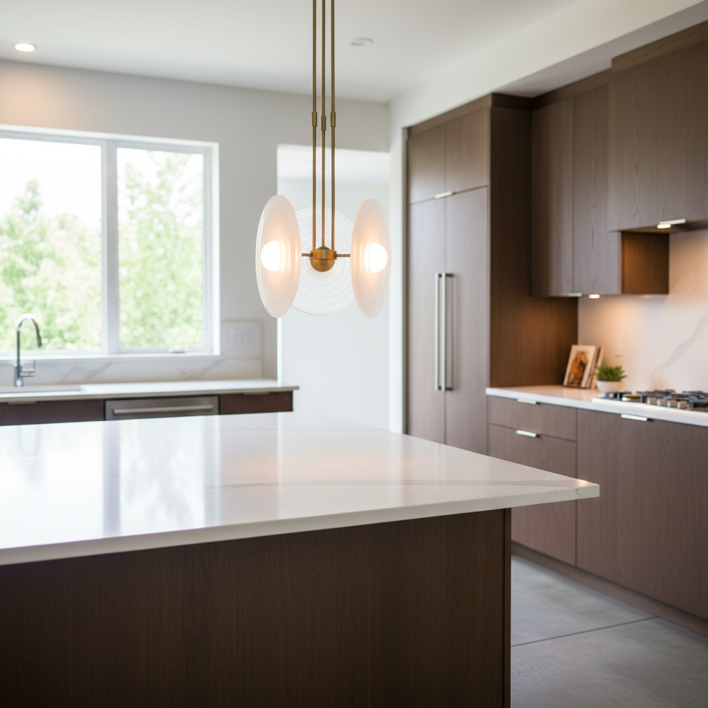 ALORA pendant with brass and gold finish