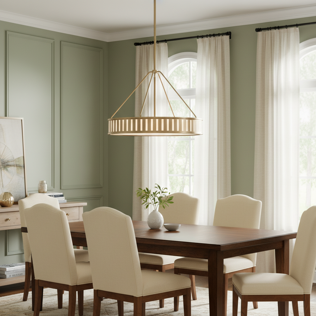 Crystorama gold and glass pendant in elegant setting