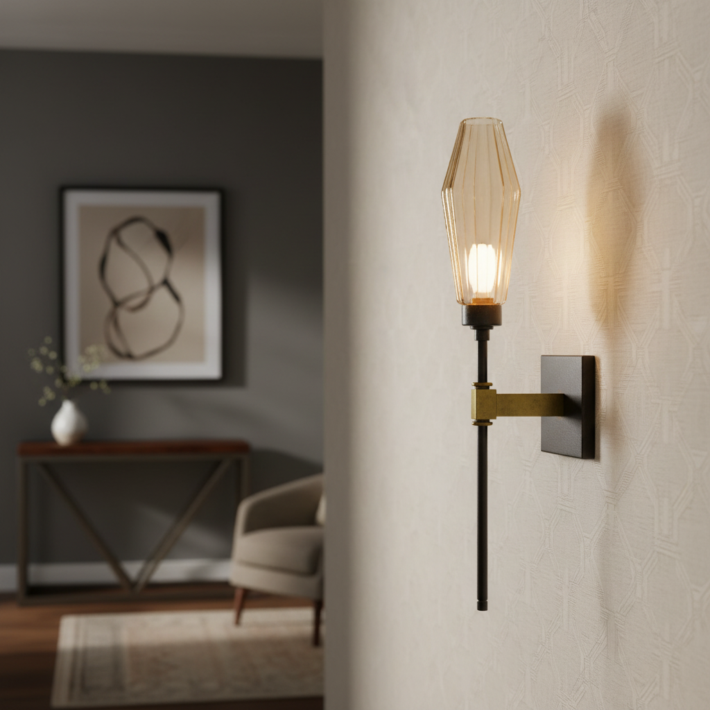 Hammerton artisan glass sconce in elegant interior