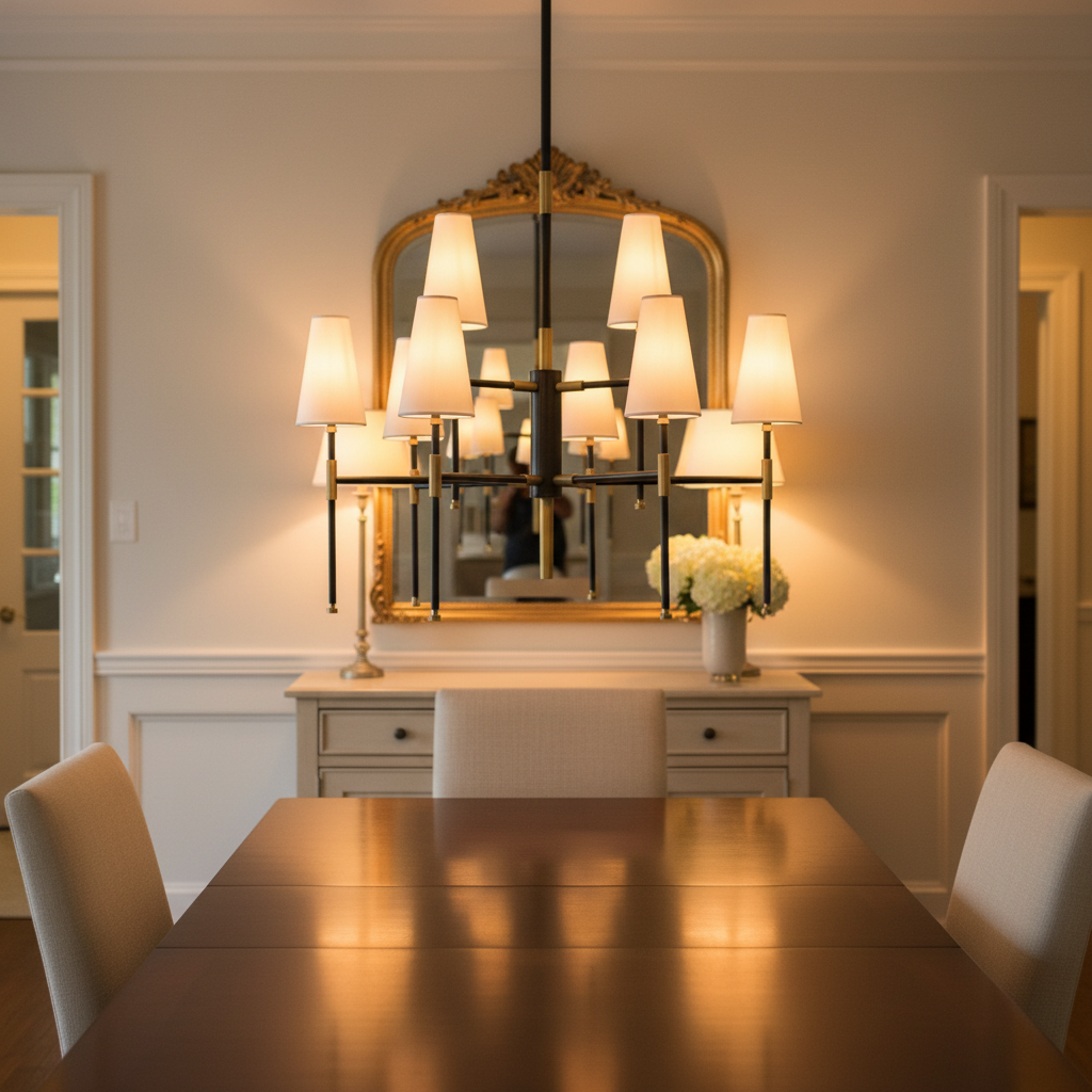 Hudson Valley aged bronze chandelier in sophisticated setting