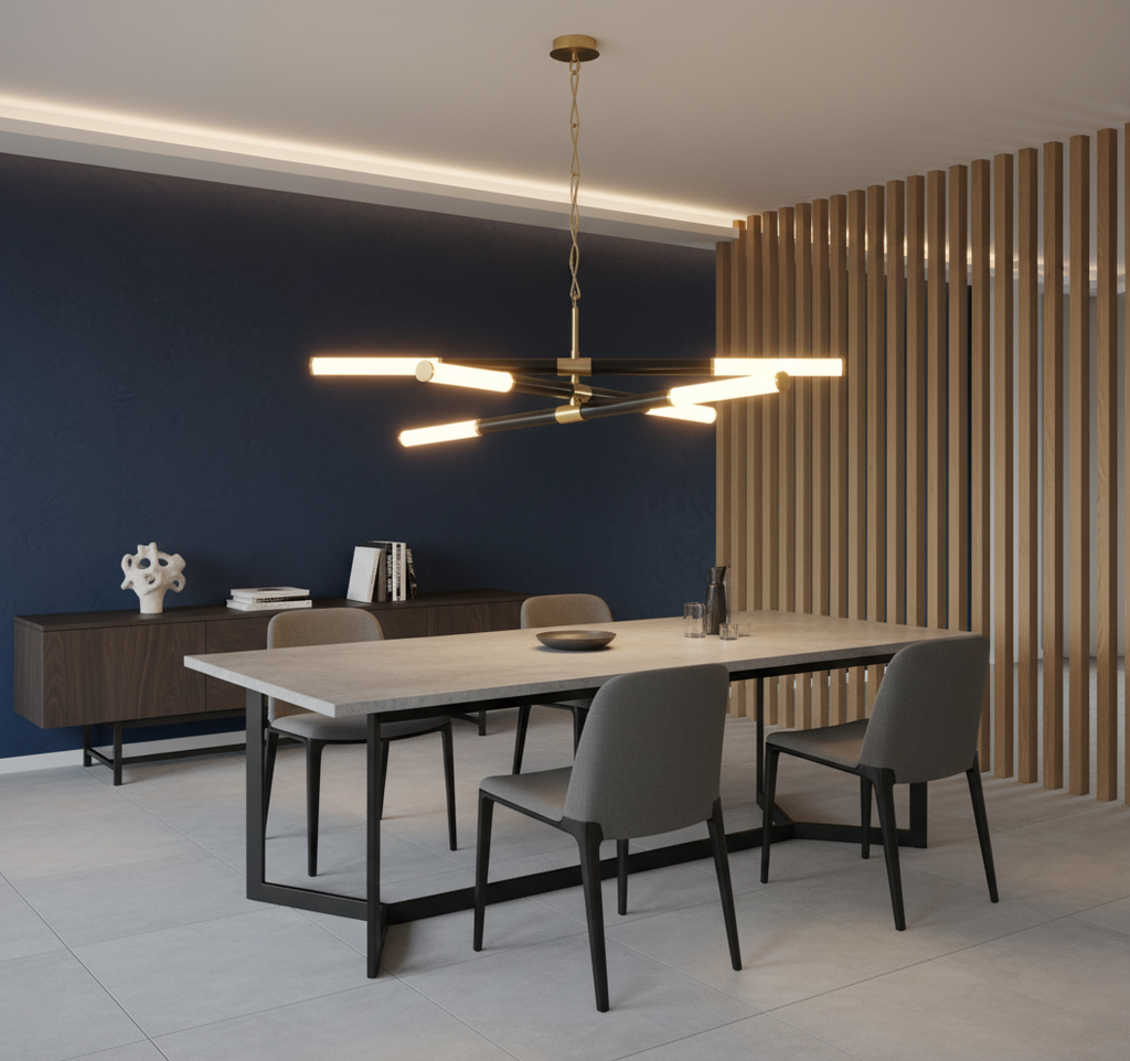 Hudson Valley aged bronze LED chandelier in contemporary space