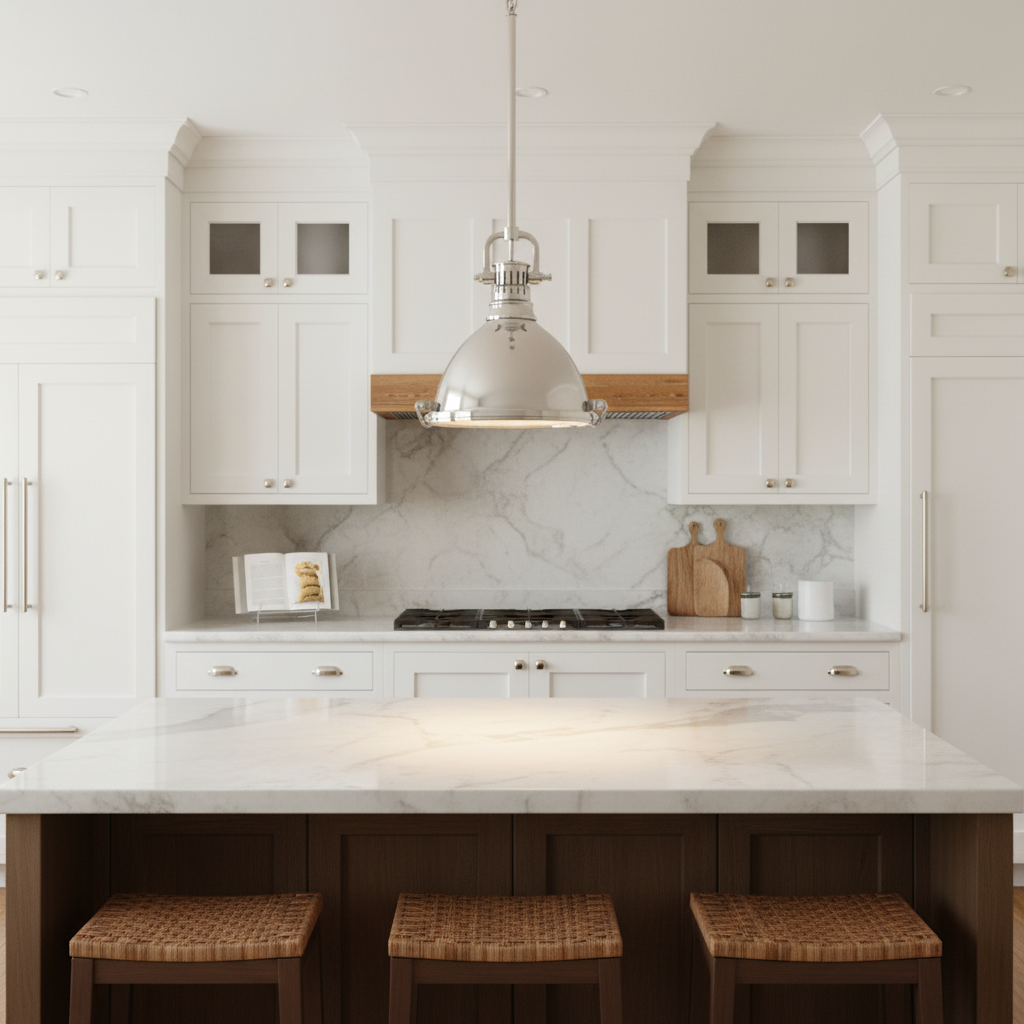 Hudson Valley chrome pendant in timeless setting