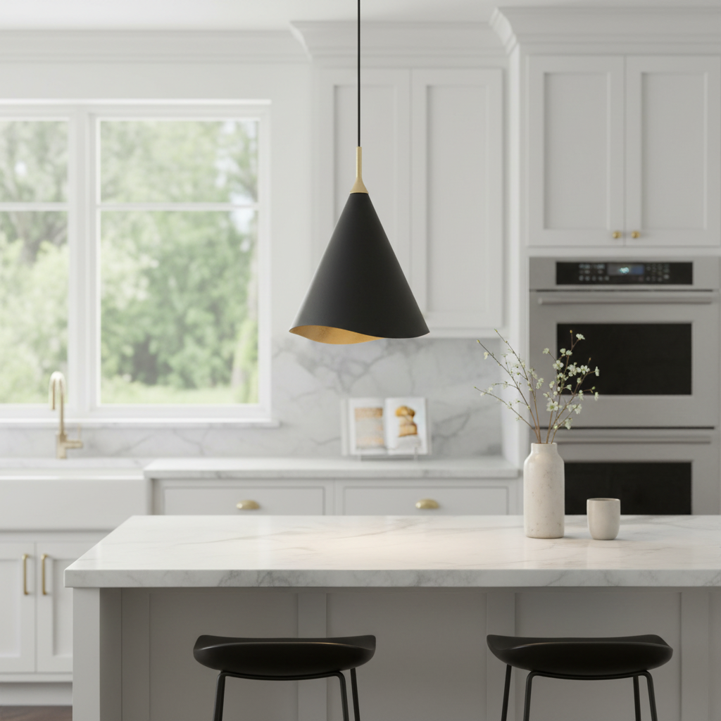 Hudson Valley elegant pendant with wavy detail