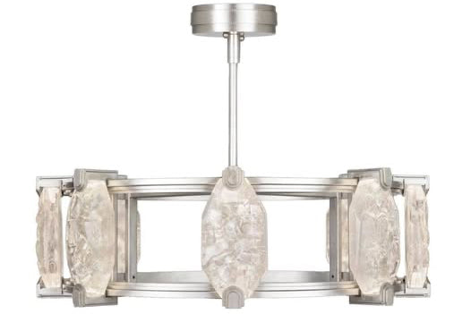 Chandelier with decorative elements on a white background, labeled 'Fine Art Lighting Dallas'.