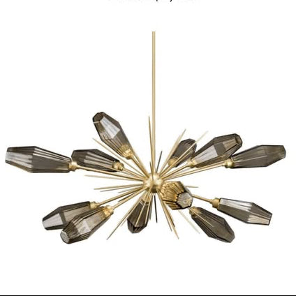 Decorative chandelier with 'Hammerton' branding and product details on a white background