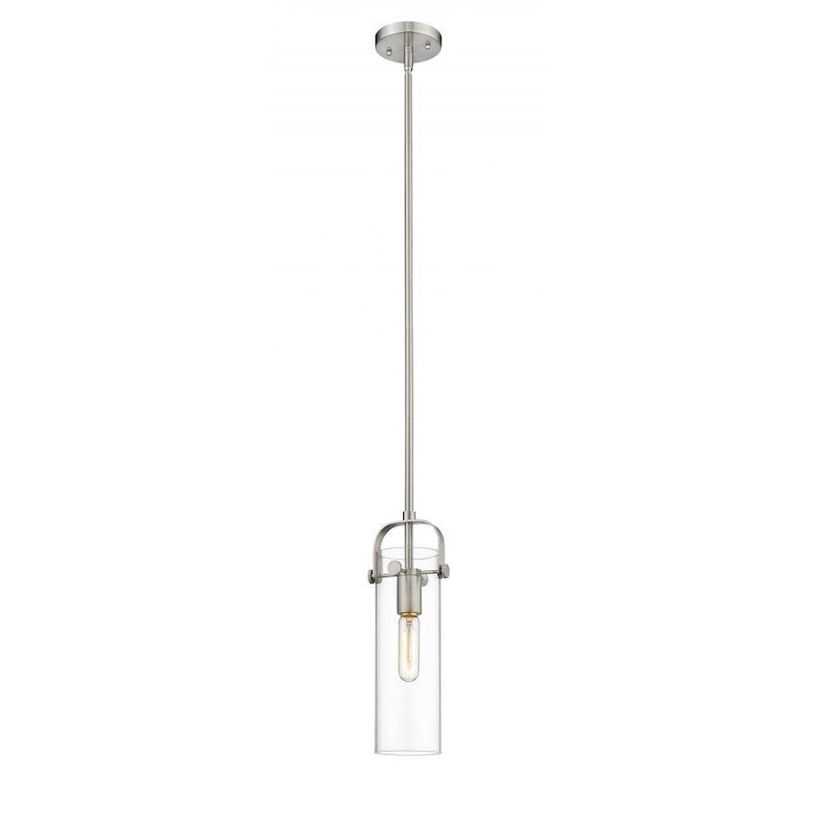 INNOVATIONS PILASTER 4231SSN4CL GLASS AND SATIN NICKEL PENDANT