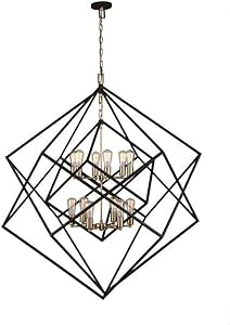 Artcraft AC11112 12 Light Chandelier from the Artistry collection in Matte Black & Harvest Brass finish confirm in store hanging