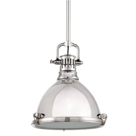 Hudson Valley pendant light with clear glass shade on a white background