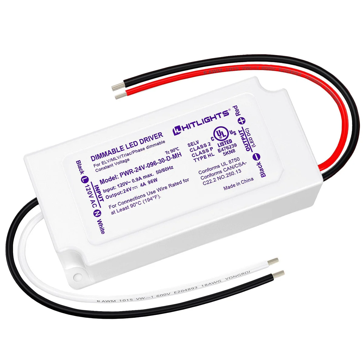 HITLIGHTS 96w 4a CV 24v dimmable ELV, Triac