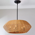 SHADES OF LIGHT Organic Modern Rattan 5-Light lighting pendant CH21097 NA