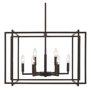 GOLDEN LIGHTING 6070-9BLK-BLK chandelier 9 light Tribeca