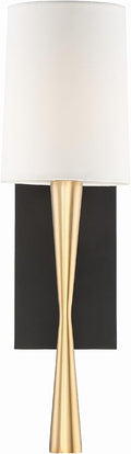 Crystorama TRE221AGBF Trenton Wall Sconce, 1-Light 60 Watts, Antique Brass/Black Forged