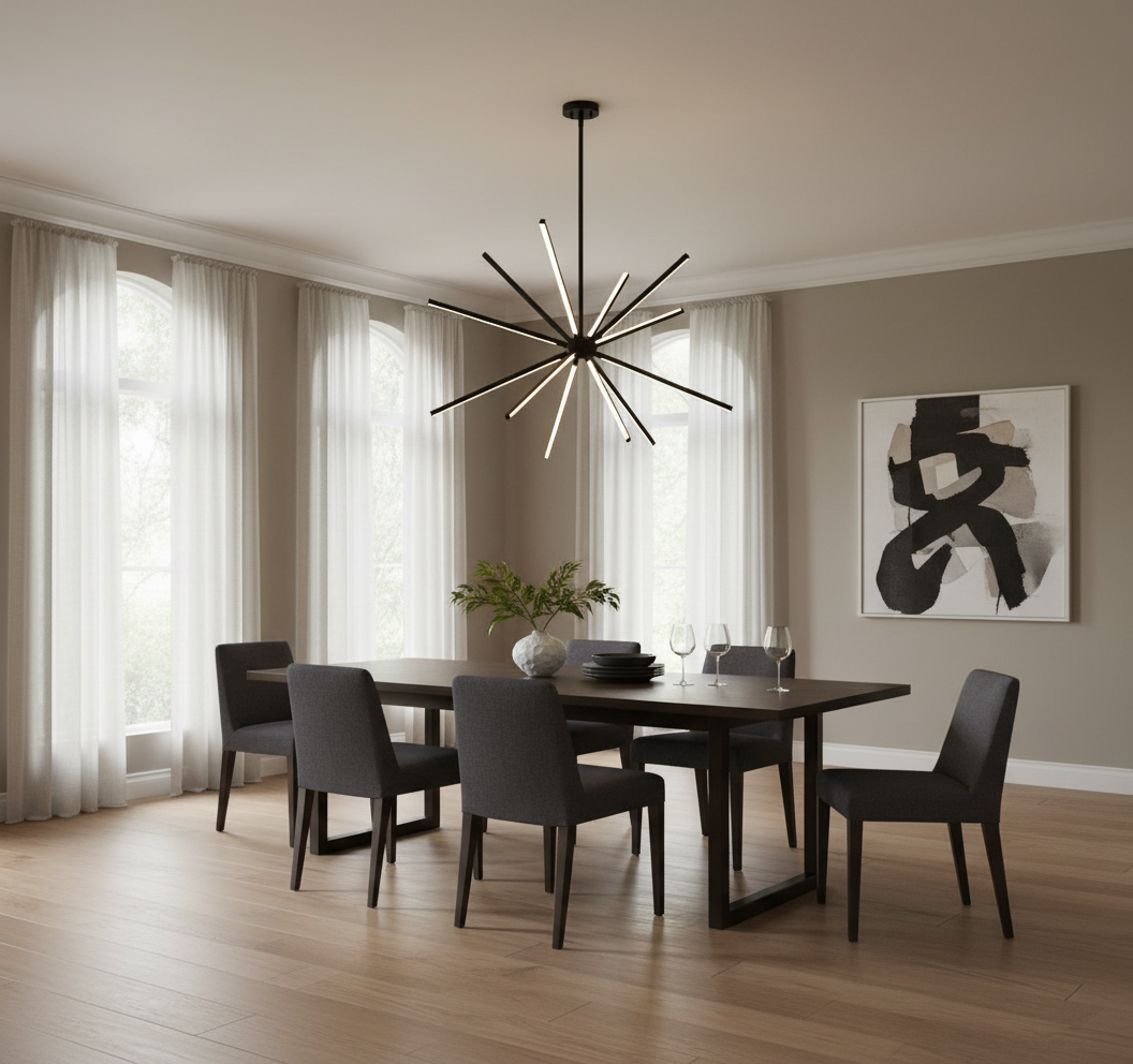 KUZCO PENDANT CH14232BK in interior space