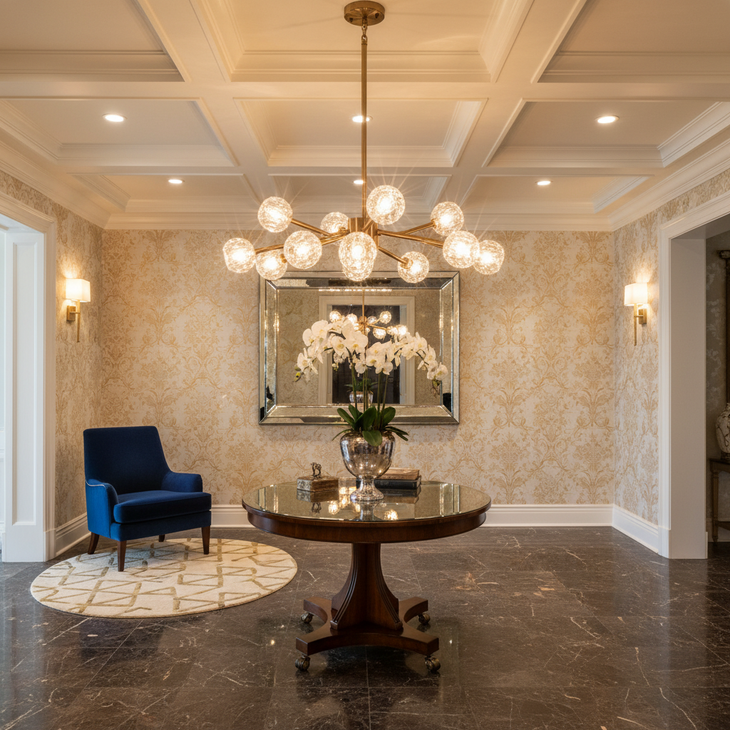 Matteo sparkly aged gold pendant in glamorous space