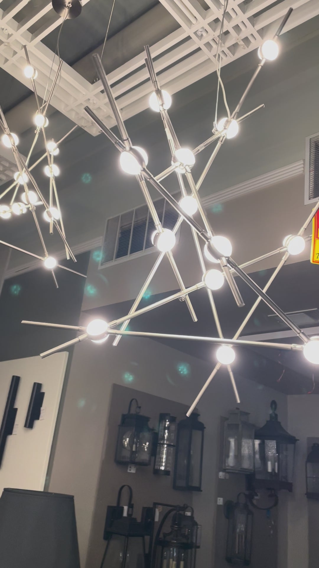 SONNEMAN Constellation Aquila Minor LED 25 inch Satin Nickel Chandelier Ceiling Light in 3000K, Clear Faceted Acrylic, 10 FT. Cord