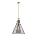 INNOVATIONS Downtown Newton Cone 18"W Bronze Arch Pendant 410-1SL-CB-G411-18SM w/ Light Smoke Shade