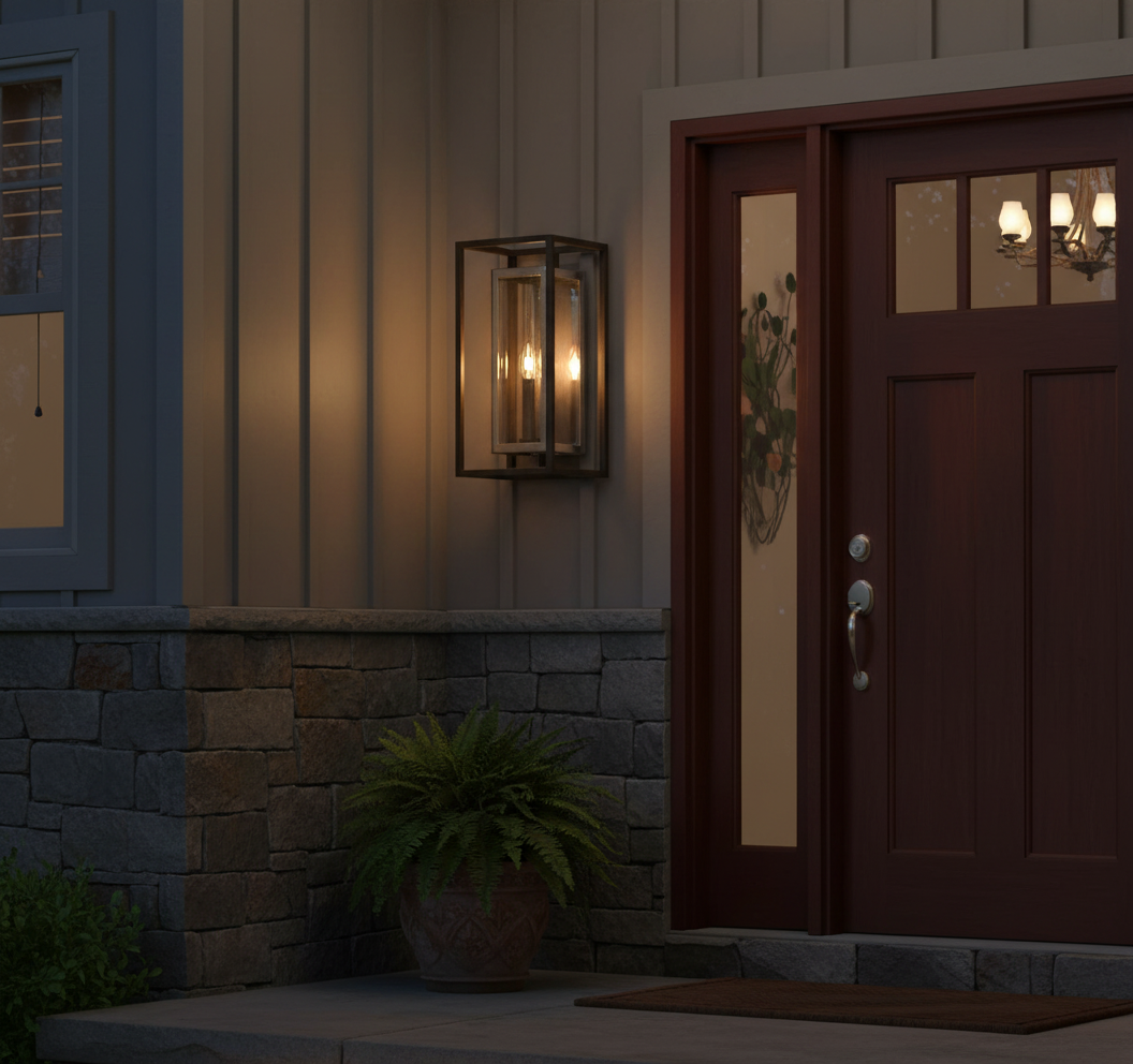 Troy exterior sconce on beautiful home