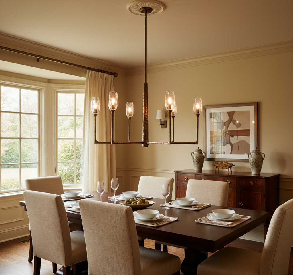 Troy Lyle chandelier in elegant interior