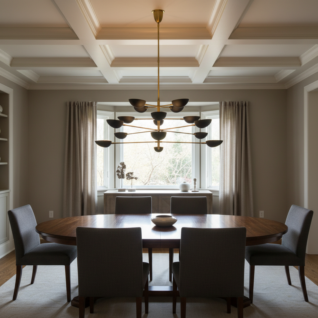 Visual Comfort Aerin Chandelier in elegant dining room
