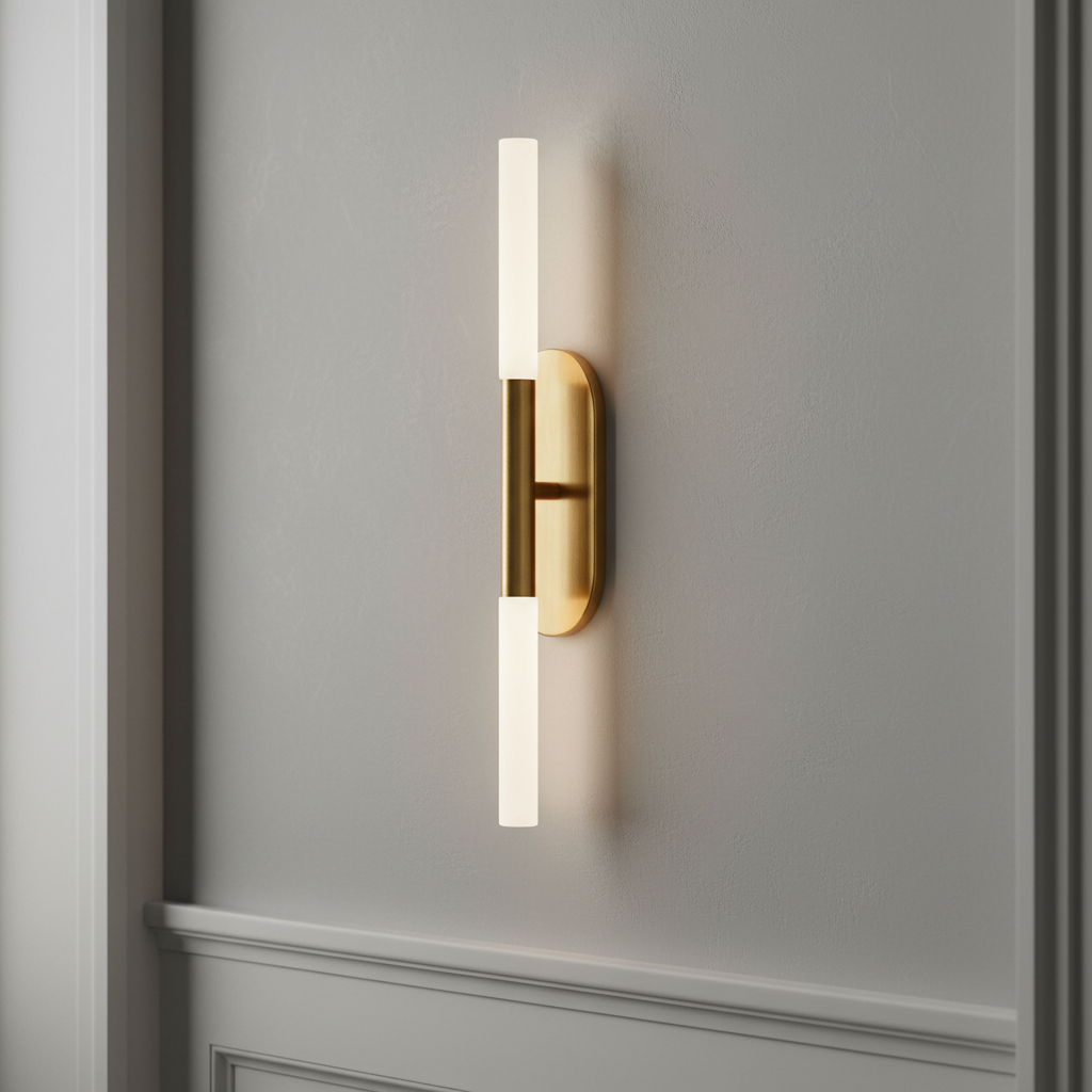 Visual Comfort Kelly Wearstler designer sconce mounted on elegant wall