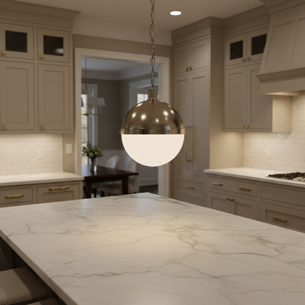 Visual Comfort Thomas O'Brien pendant in elegant interior